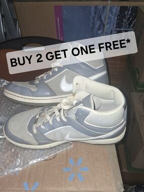 BUY 2 GET ONE FREE* Vintage Nike Air Prestige 3 Gray High Top Sneakers Size 11m